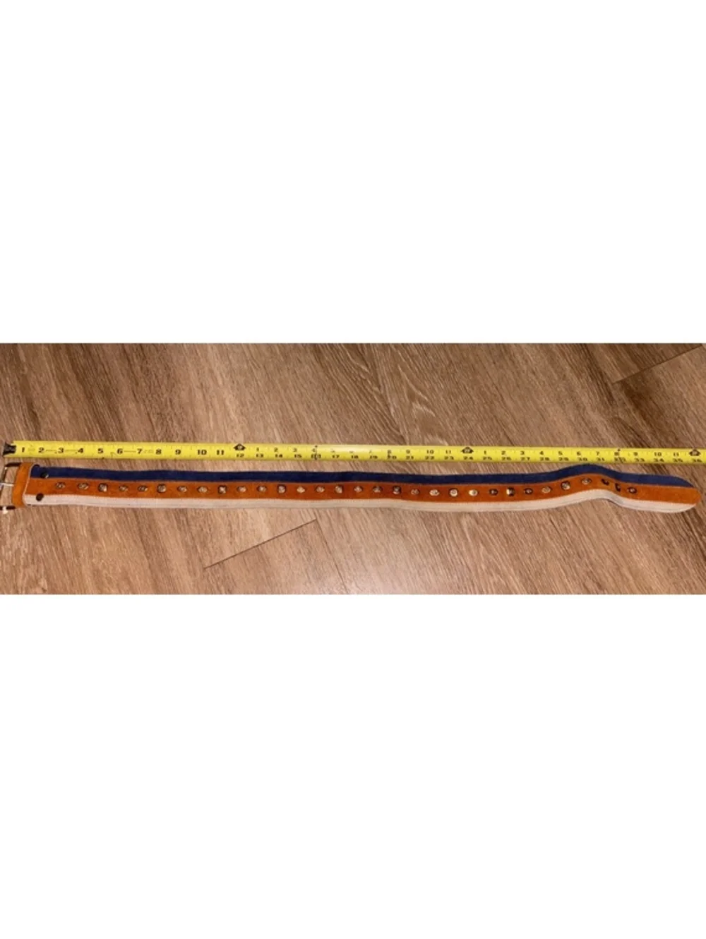 Vintage 1970s Multicolor Suede Striped Belt - Made in Hong Kong - Size 30-32 c21